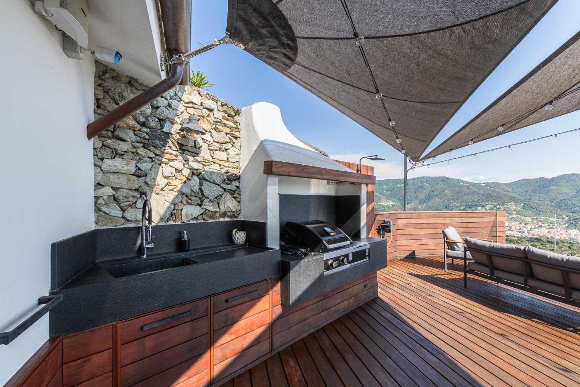Spettacolare Vista Isola Terrazza E Idromassaggio Villa Noli Exteriör bild